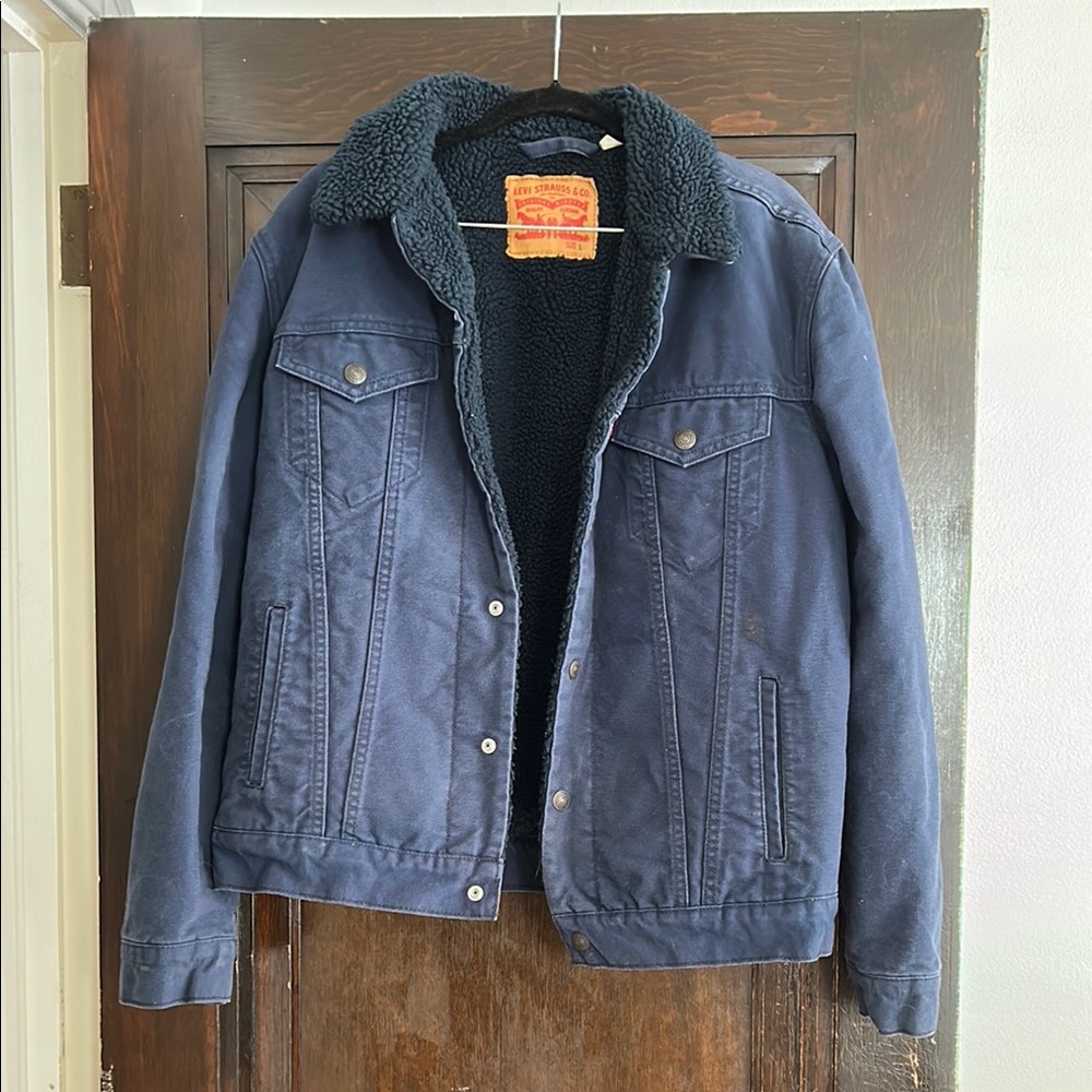 Levi's Blue Sherpa Trucker Jacket
